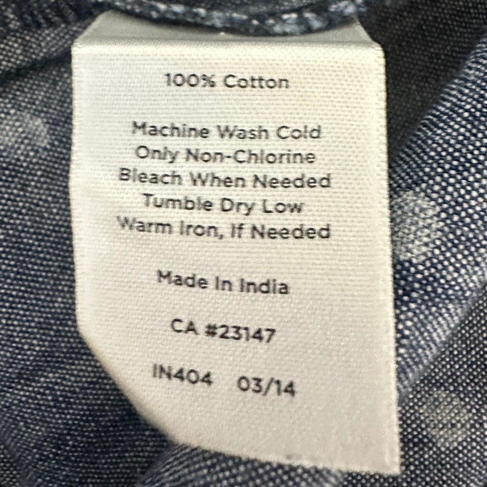 Talbots Shirt Dress Women Blue Polka Dot Chambray Cotton Belted Preppy Casual 8P - Picture 5 of 5